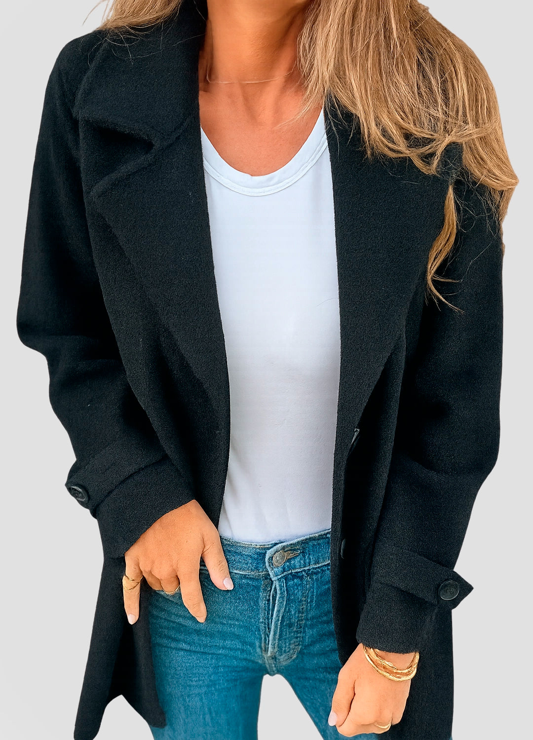 Tailored Wool-Blend Elegance Coat