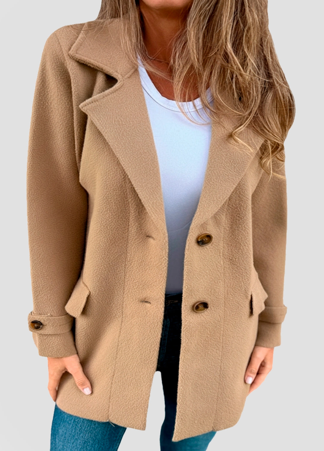 Tailored Wool-Blend Elegance Coat