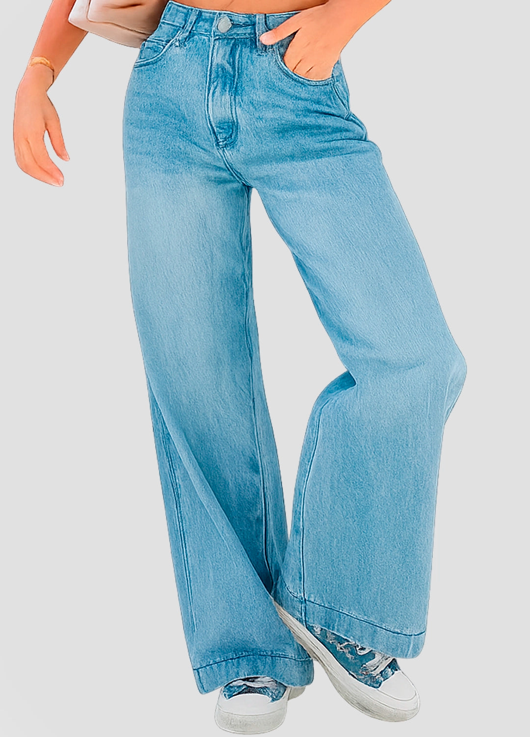 High-Waist Wide-Leg Premium Denim