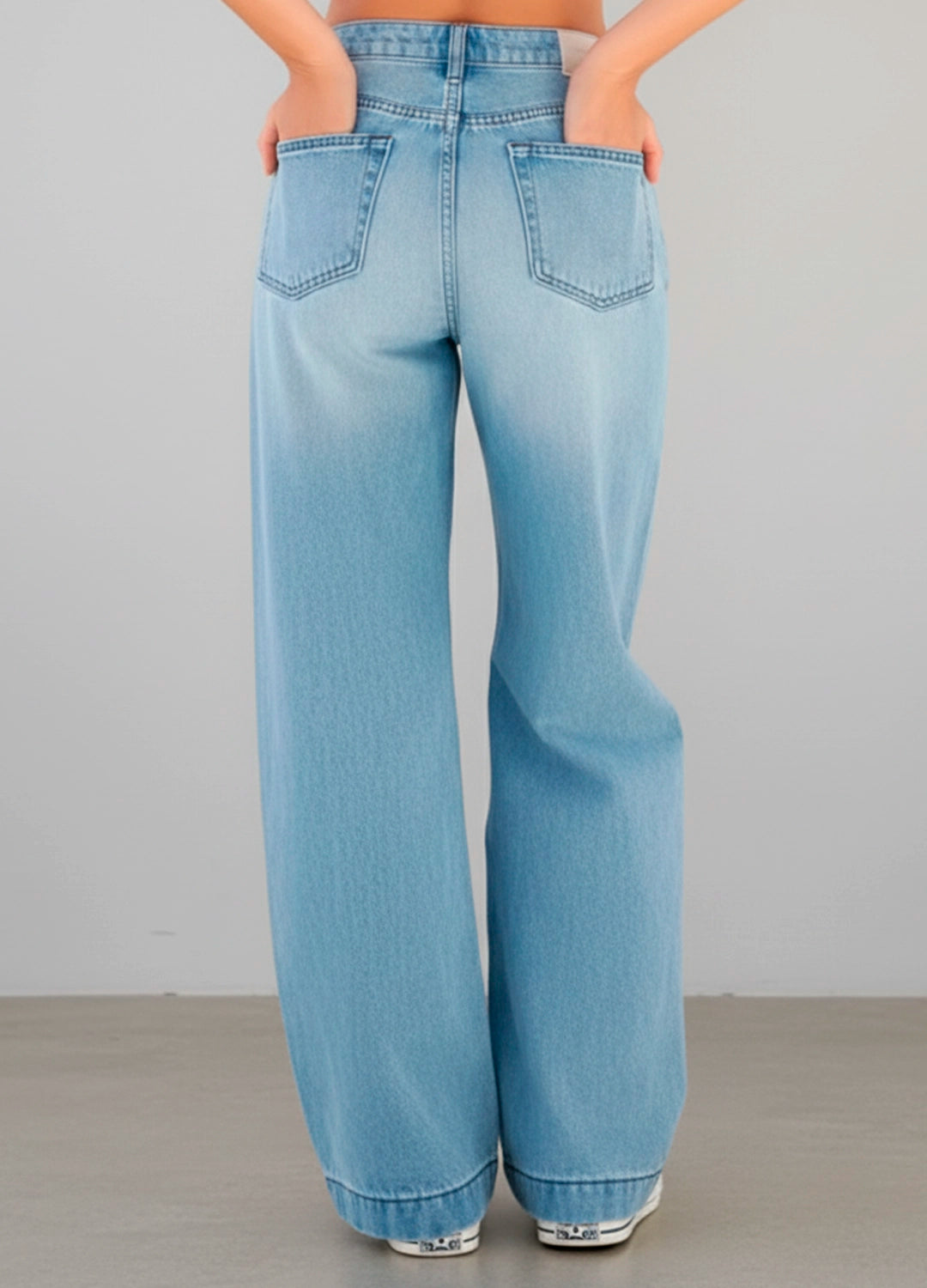 High-Waist Wide-Leg Premium Denim