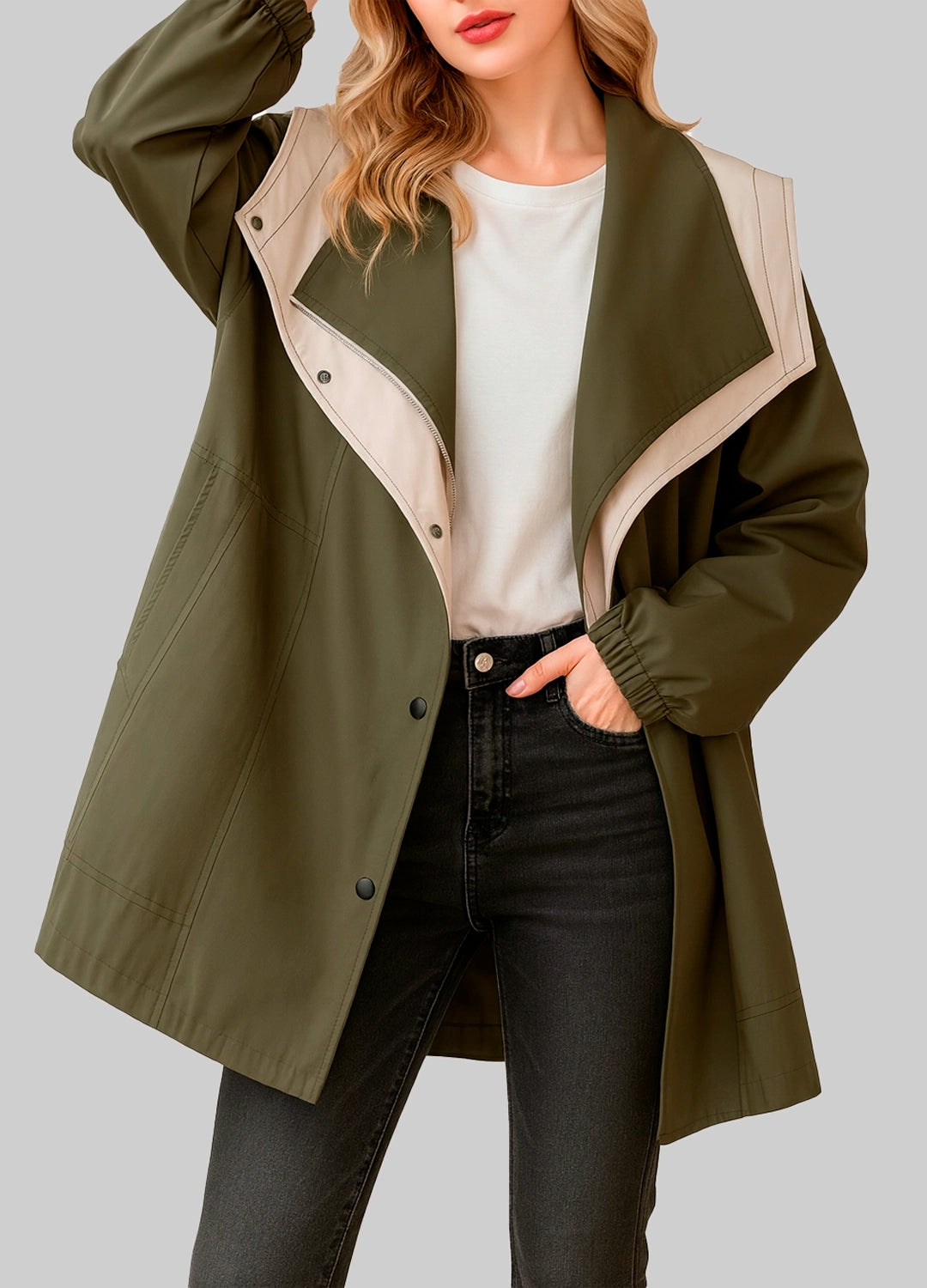 Oversized Trench-Style Jacket