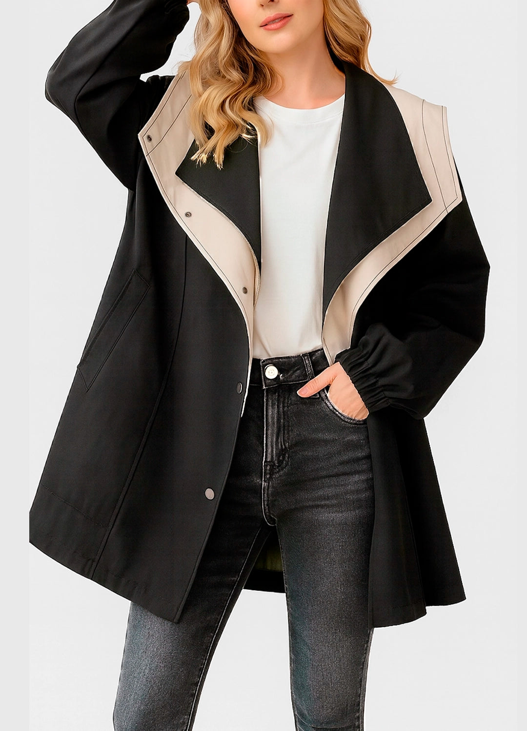 Oversized Trench-Style Jacket