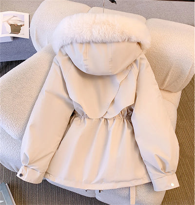 Women's Insulated Winter Parka with Faux-Fur Hood