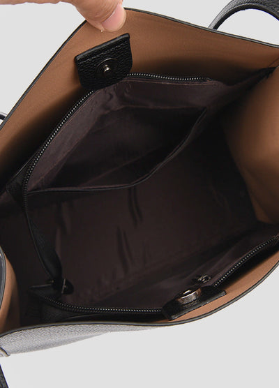 Structured Tote Bag in Textured Premium Leather