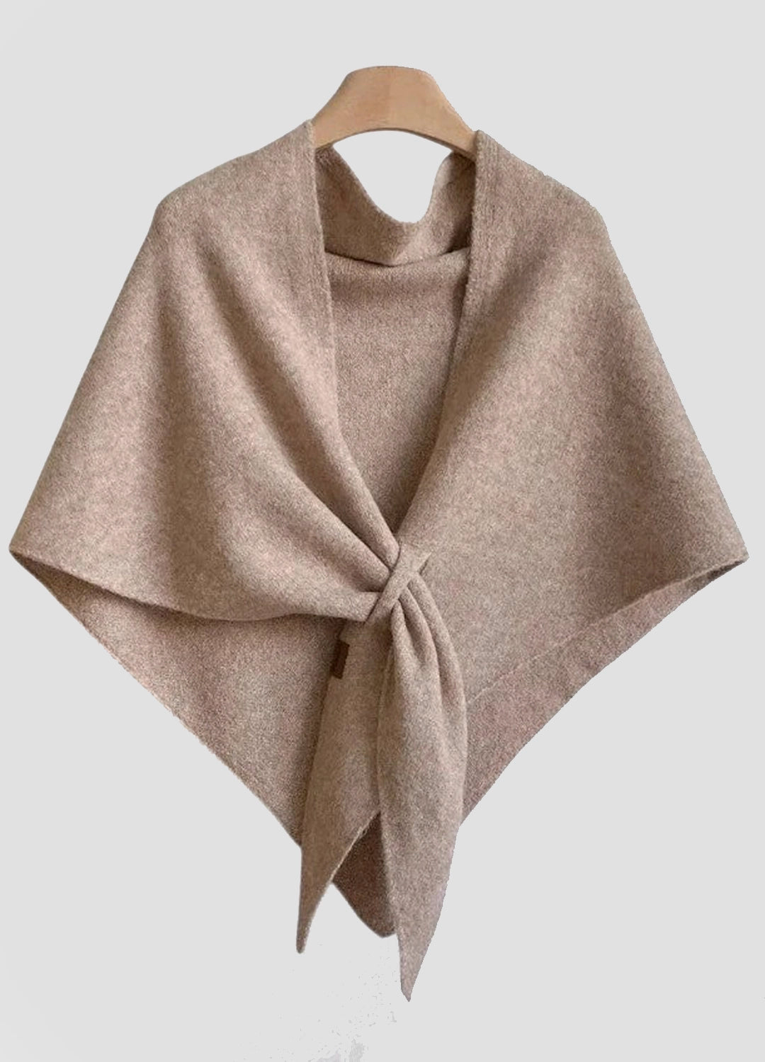 Premium Wool-Blend Knotted Wrap Shawl