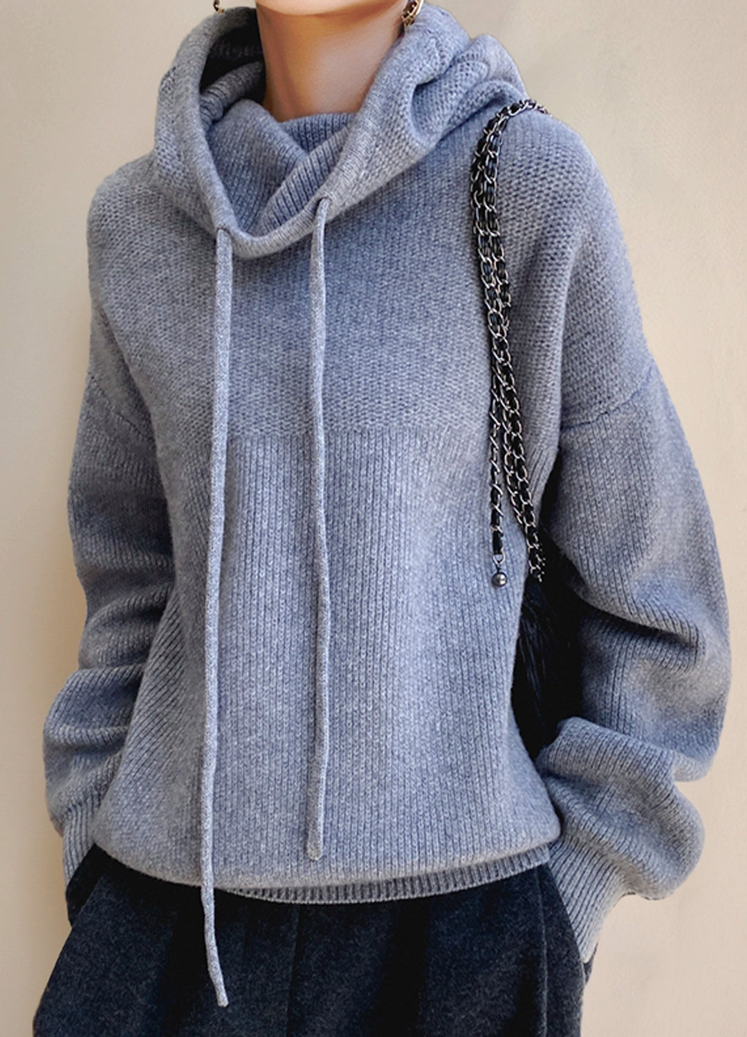 Luxury Wool-Blend Relaxed Hoodie Sweater