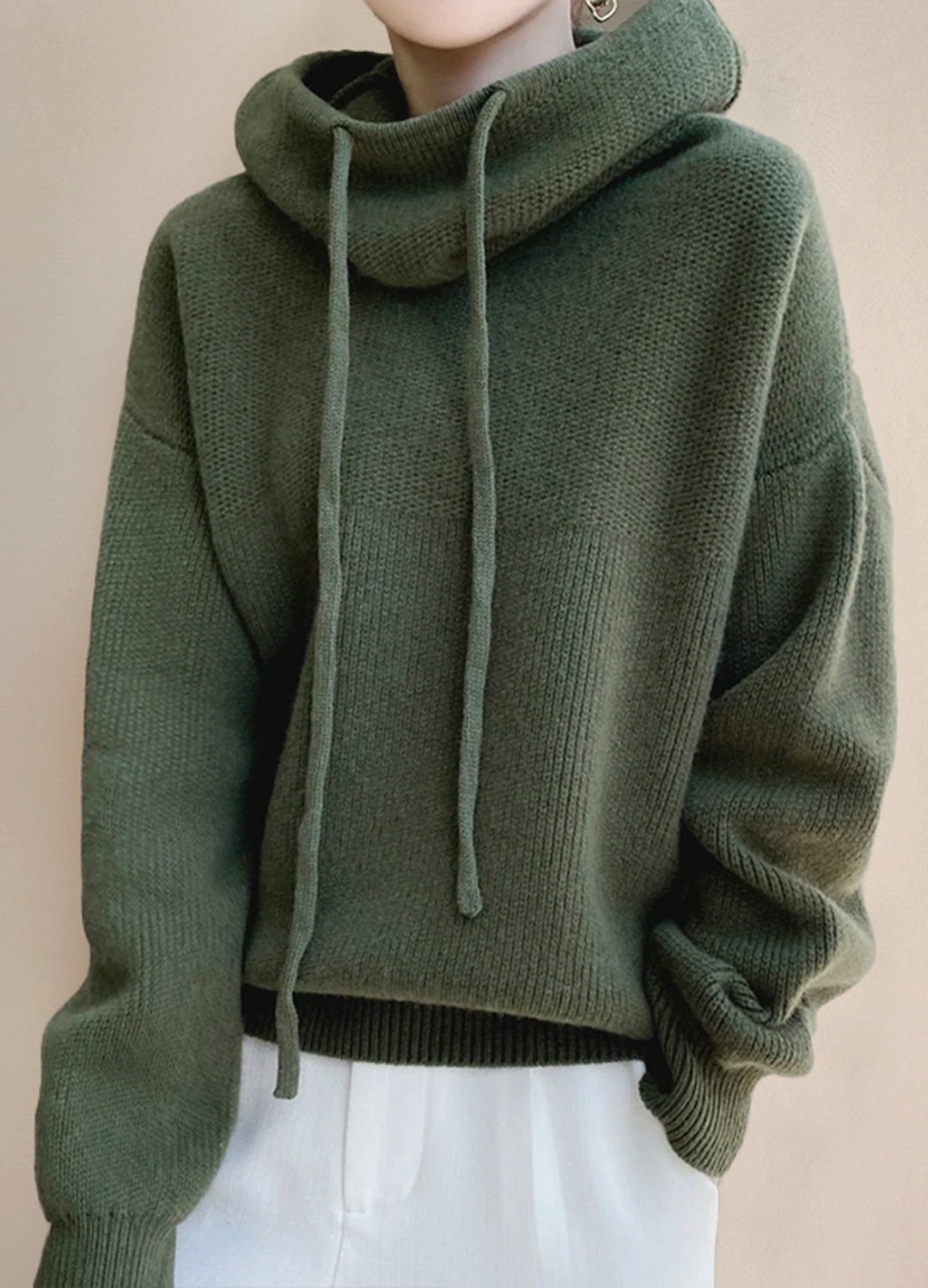 Luxury Wool-Blend Relaxed Hoodie Sweater