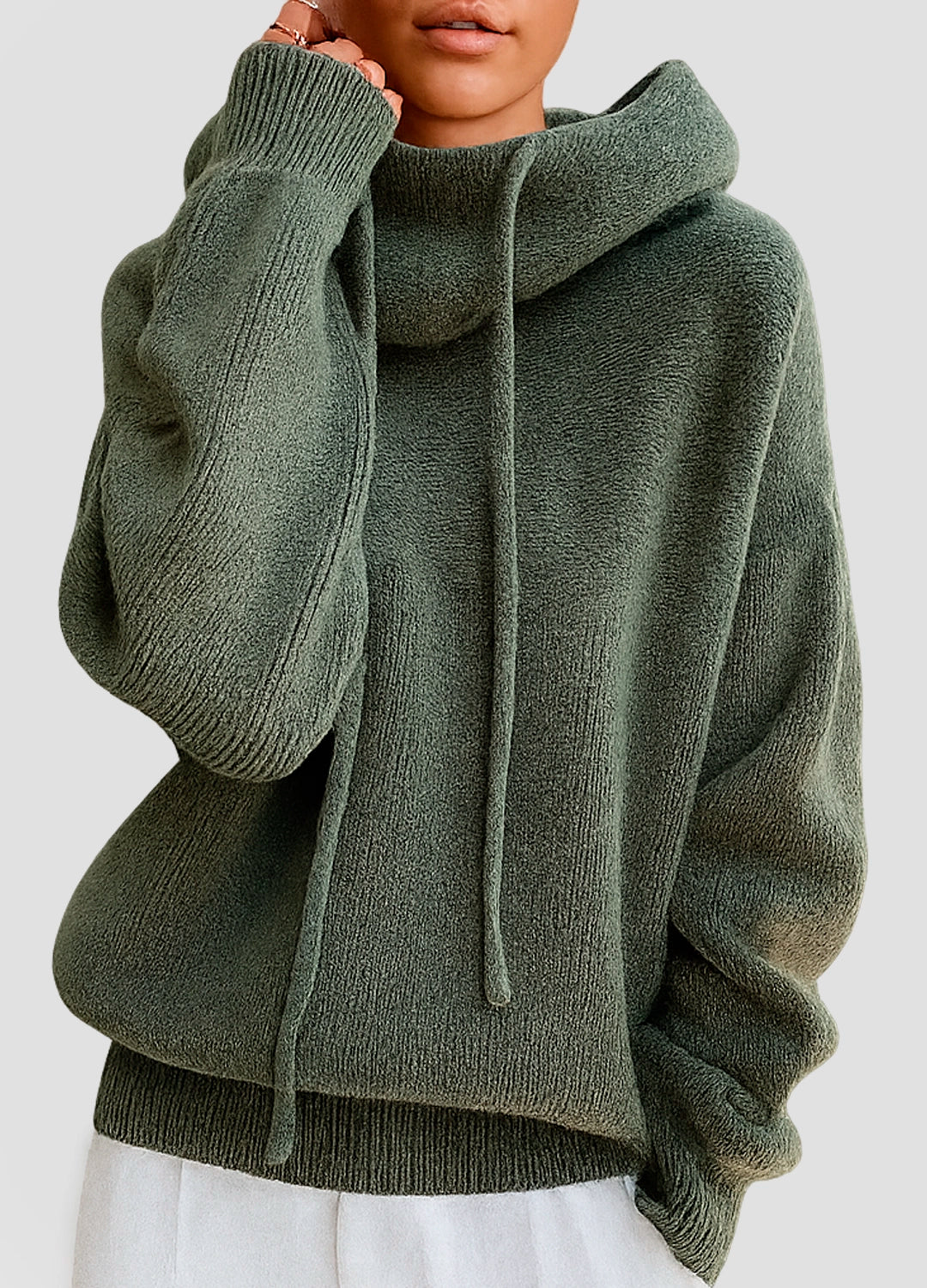 Luxury Wool-Blend Relaxed Hoodie Sweater
