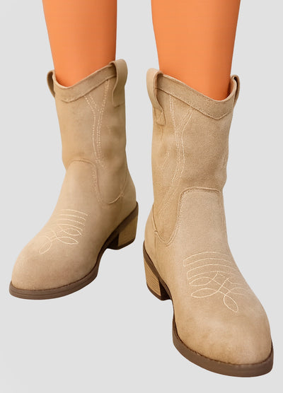 Western-Inspired Suede Ankle Boots