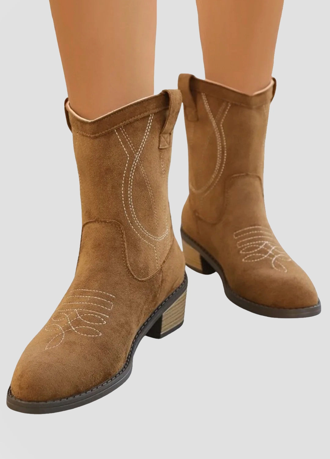Western-Inspired Suede Ankle Boots