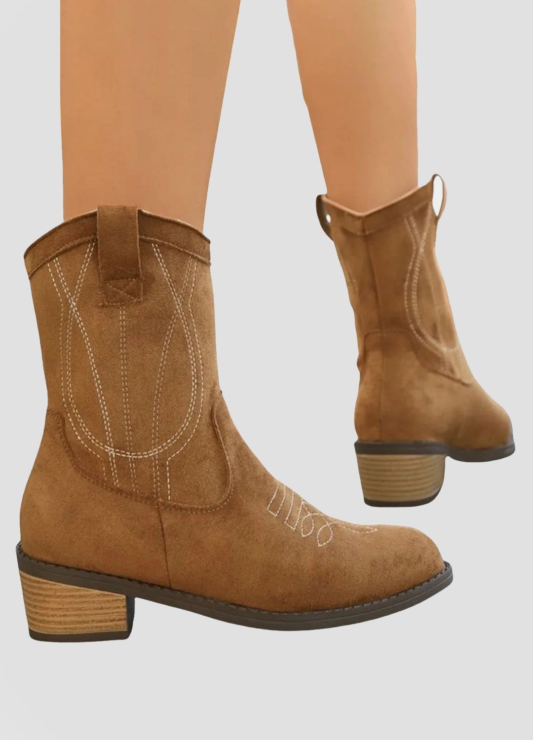 Western-Inspired Suede Ankle Boots