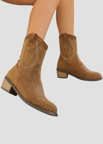 Western-Inspired Suede Ankle Boots