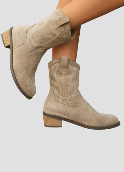 Western-Inspired Suede Ankle Boots