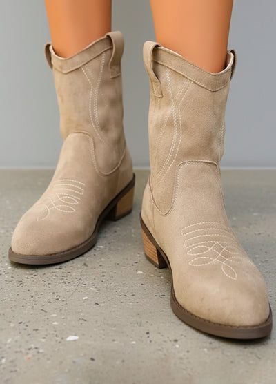 Western-Inspired Suede Ankle Boots