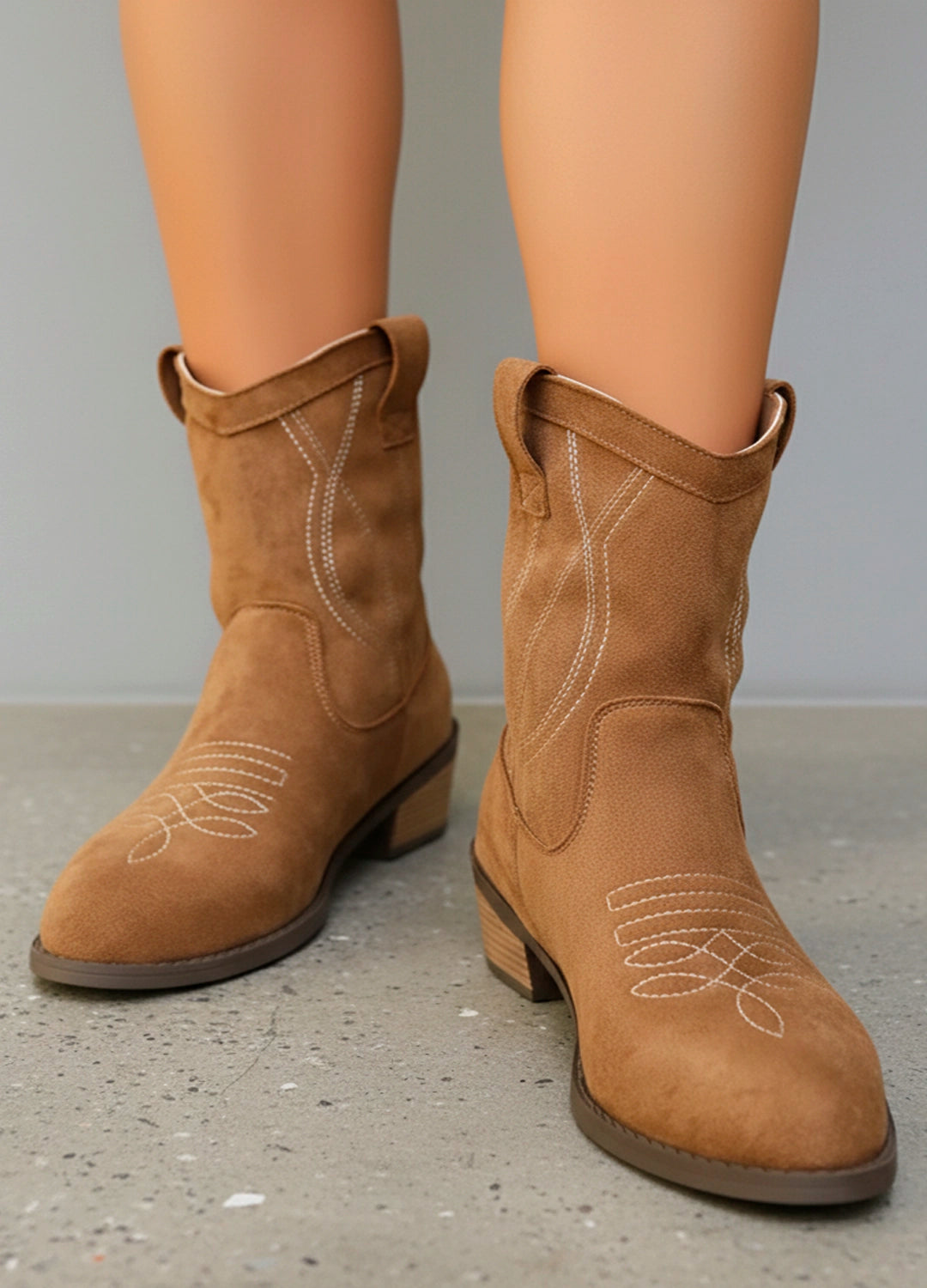 Western-Inspired Suede Ankle Boots