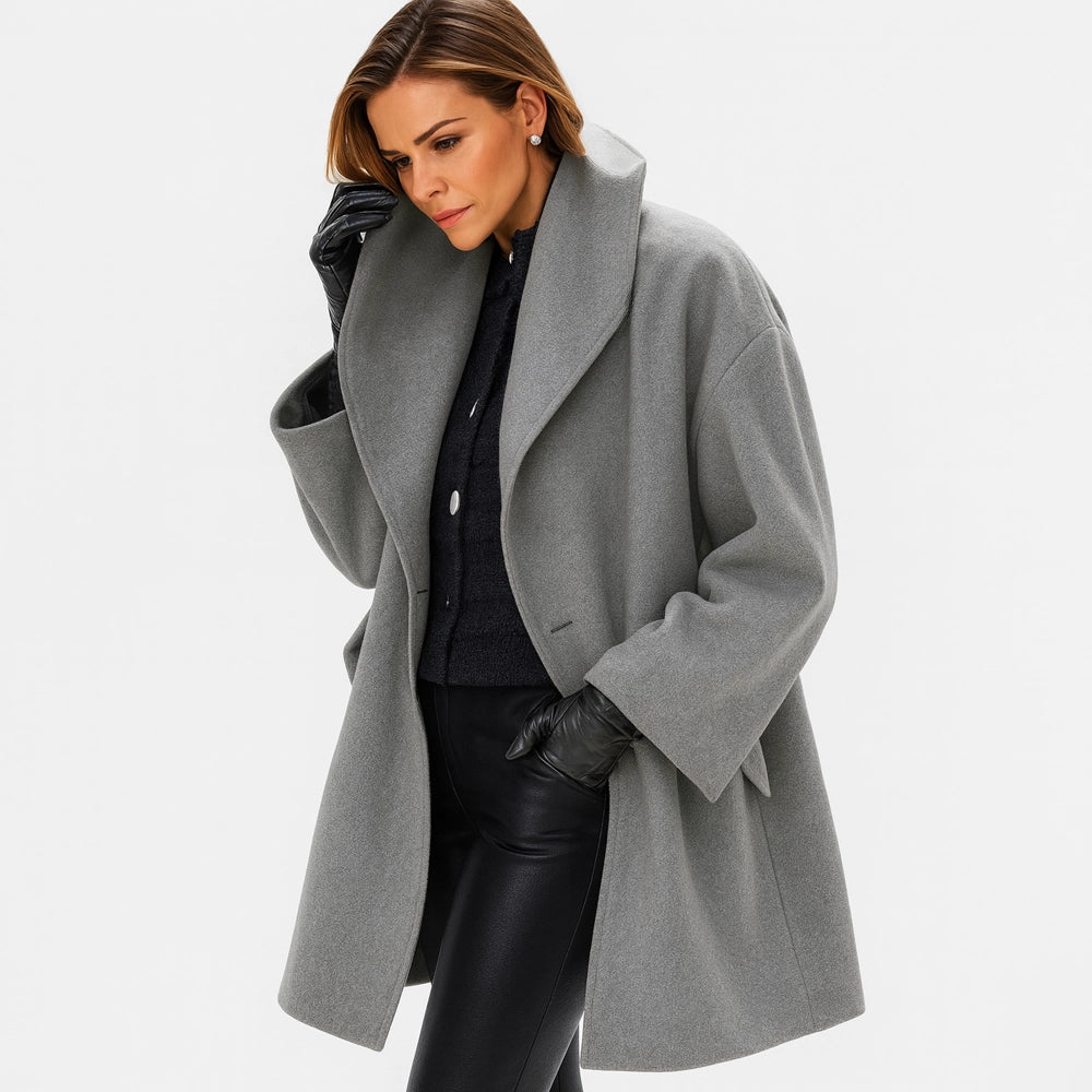 Luxury Oversized Wool-Blend Statement Coat