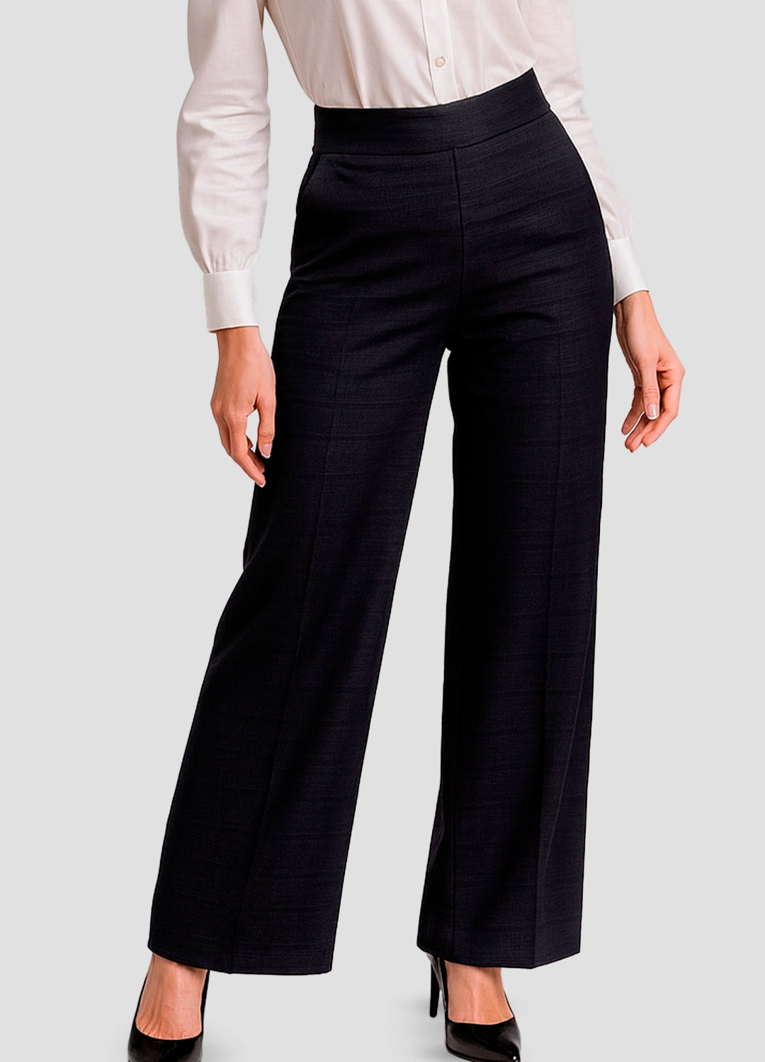 Tailored Wide-Leg Office Trousers