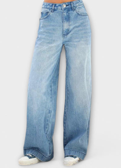High-Waist Wide-Leg Premium Denim