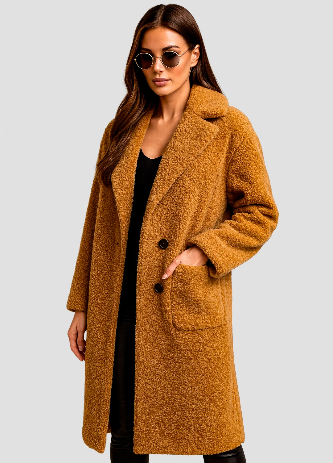 Luxury Longline Teddy Coat with Hood