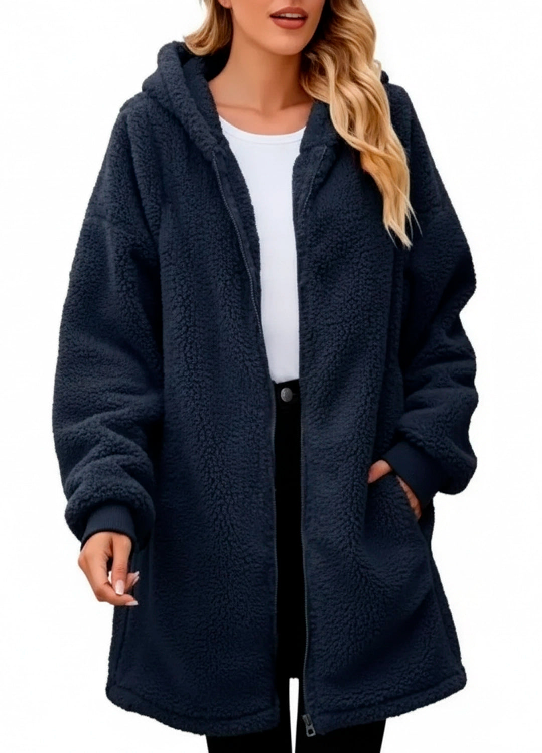 Premium European Teddy Fleece Hooded Coat