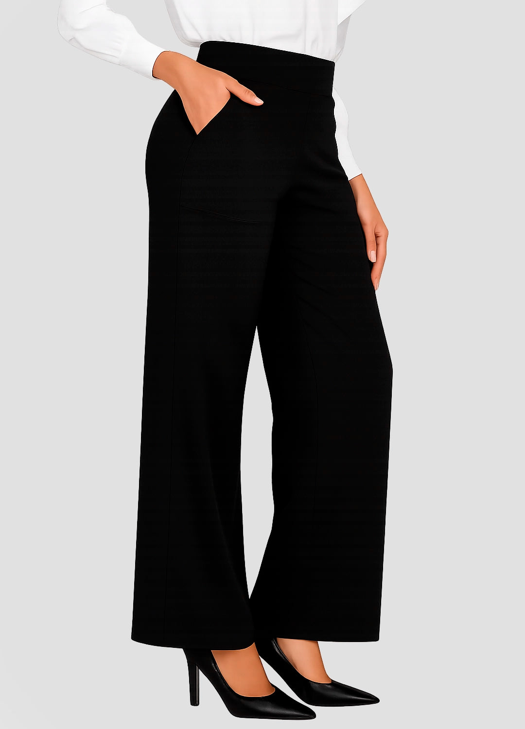 Tailored Wide-Leg Office Trousers