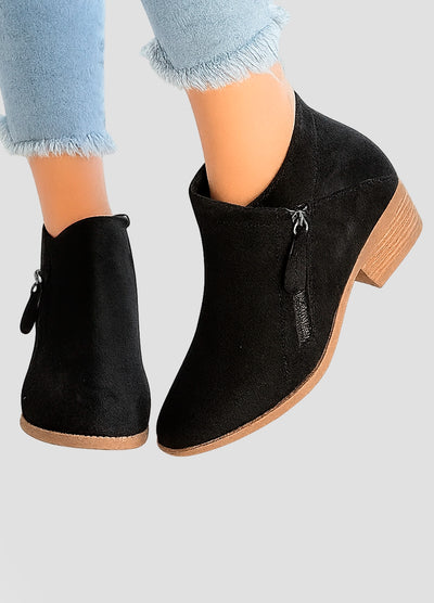 Classic Suede Ankle Boots with Block Heel