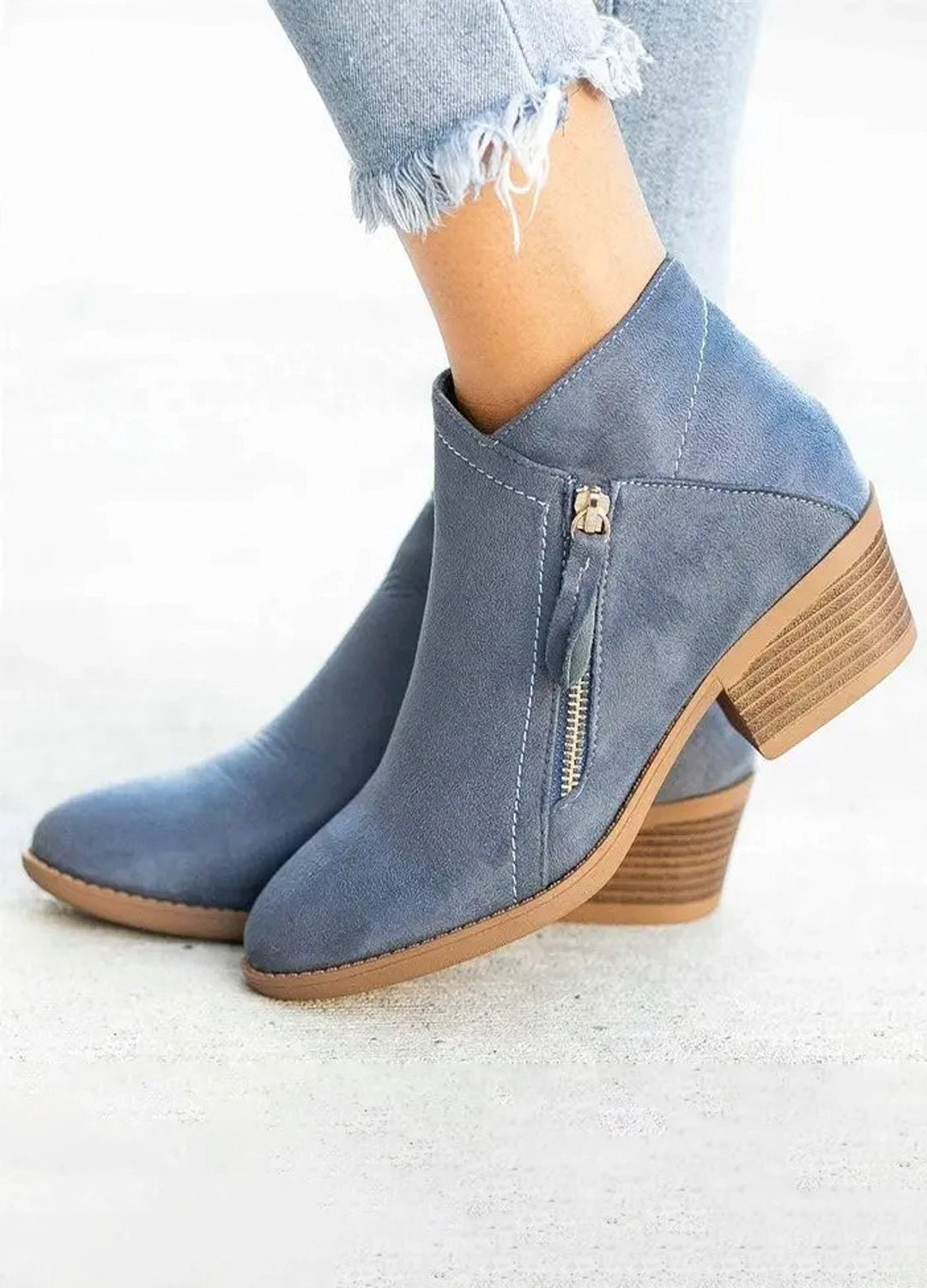 Classic Suede Ankle Boots with Block Heel
