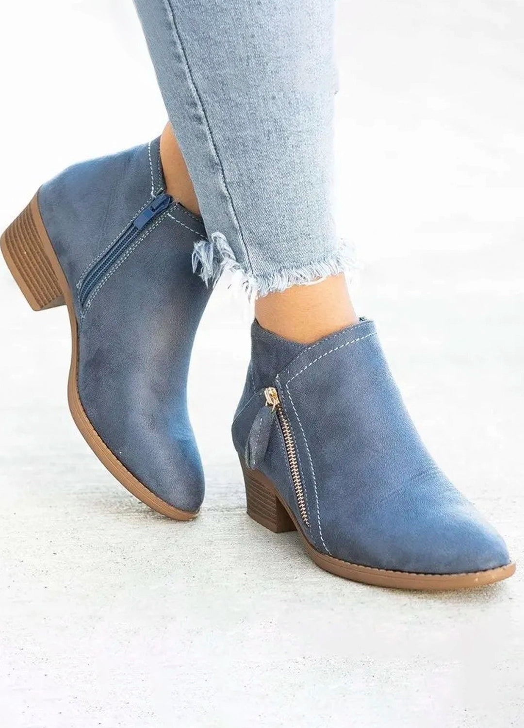 Classic Suede Ankle Boots with Block Heel