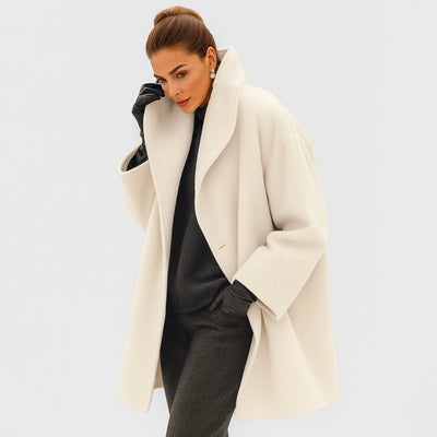 Luxury Oversized Wool-Blend Statement Coat