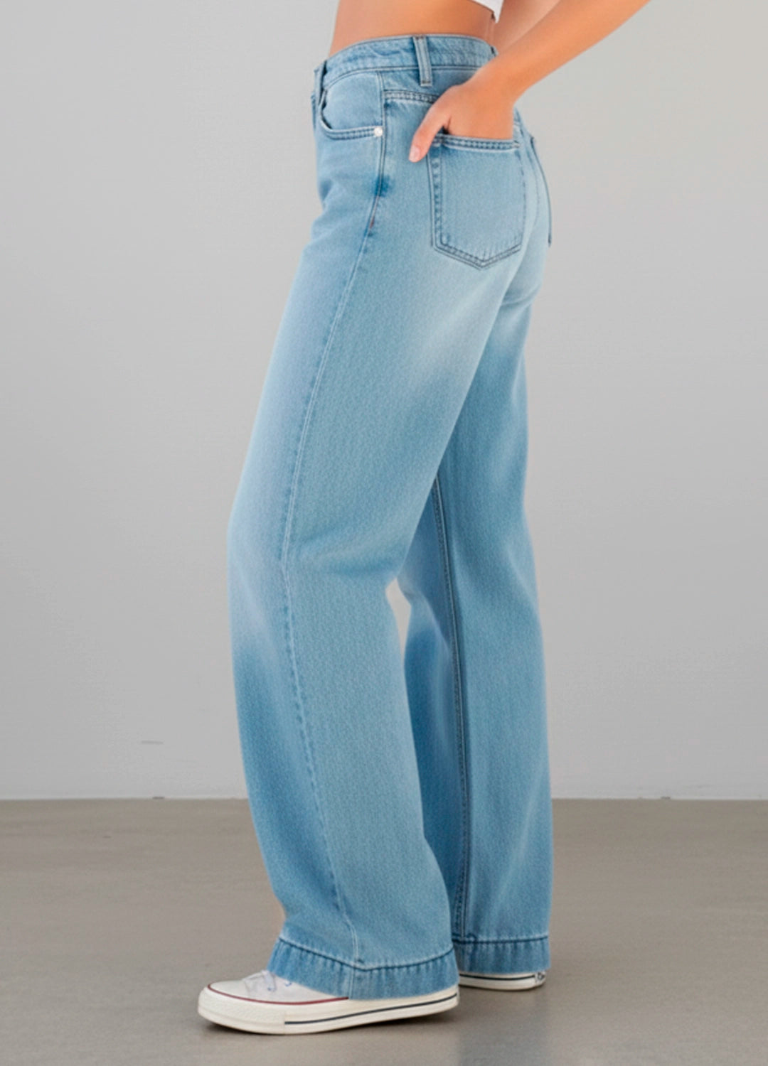 High-Waist Wide-Leg Premium Denim