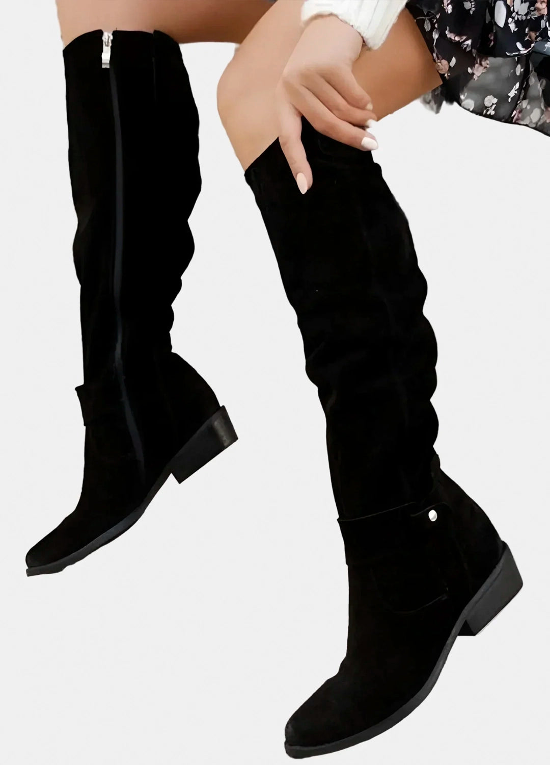 Elegant Knee-High Suede Boots