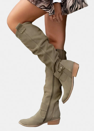 Elegant Knee-High Suede Boots