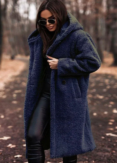 Luxury Longline Teddy Coat with Hood