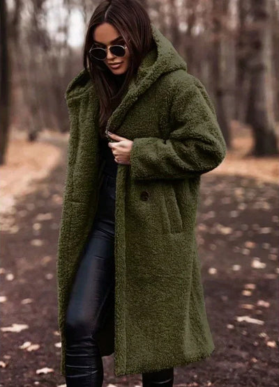 Luxury Longline Teddy Coat with Hood