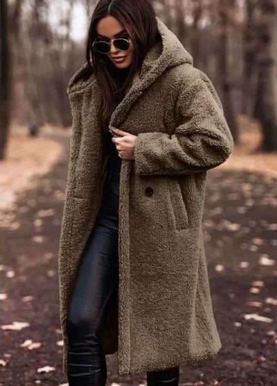 Luxury Longline Teddy Coat with Hood