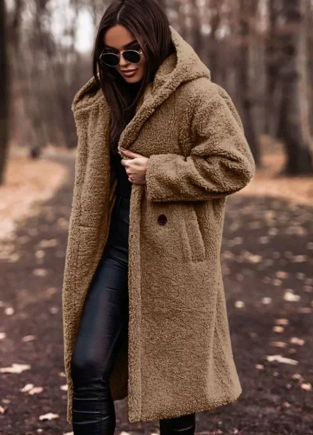 Luxury Longline Teddy Coat with Hood