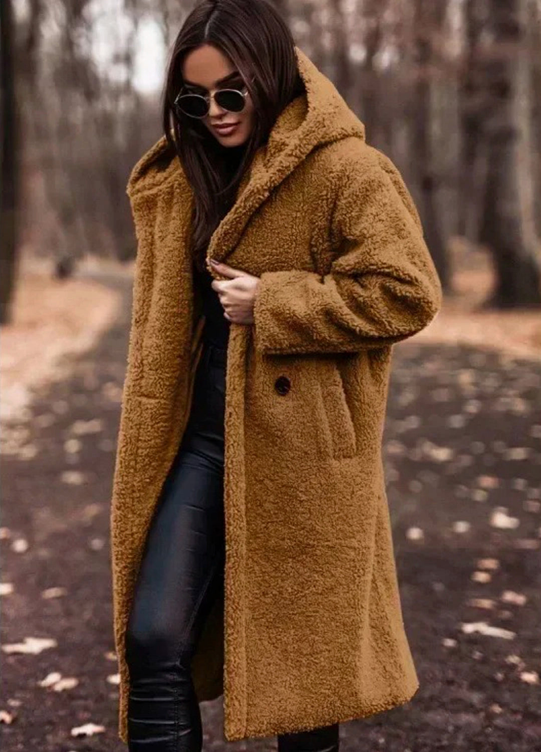 Luxury Longline Teddy Coat with Hood