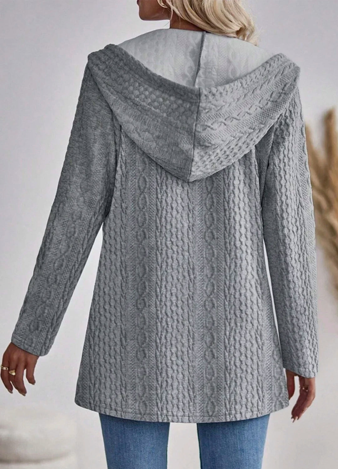 Heritage Knit Hooded Cardigan Coat