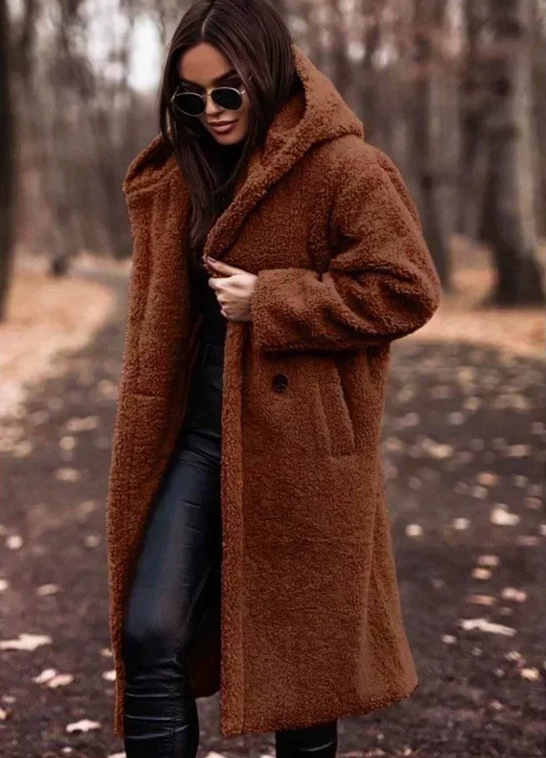 Luxury Longline Teddy Coat with Hood