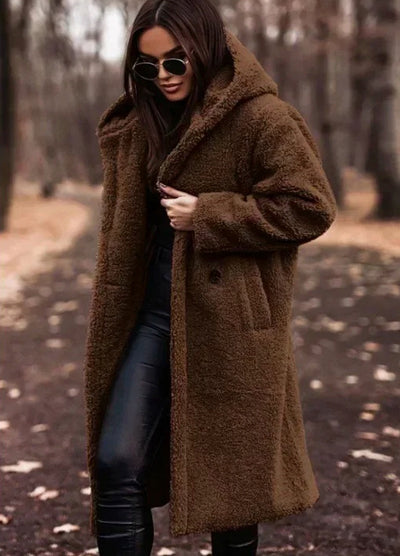 Luxury Longline Teddy Coat with Hood