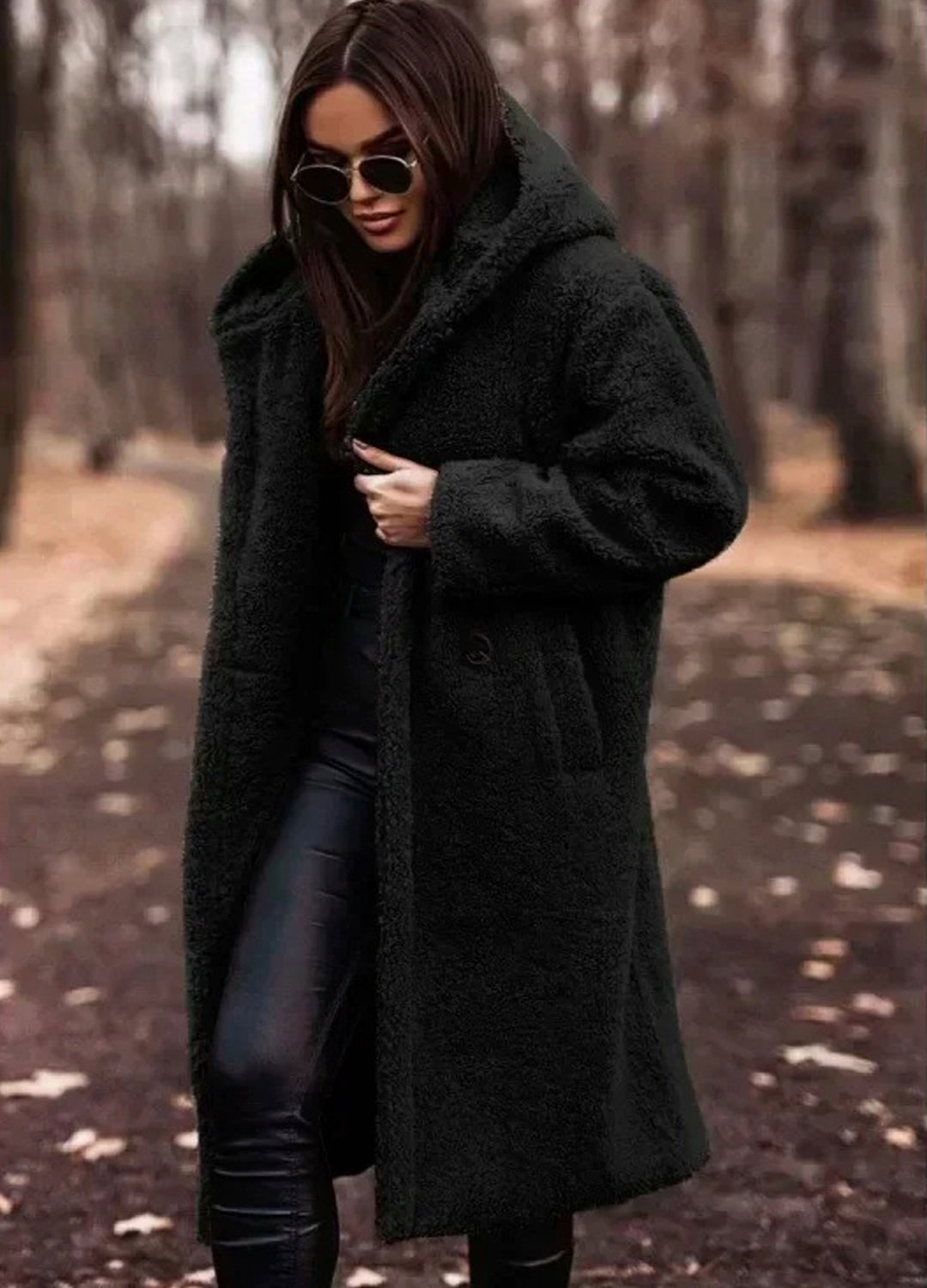Luxury Longline Teddy Coat with Hood
