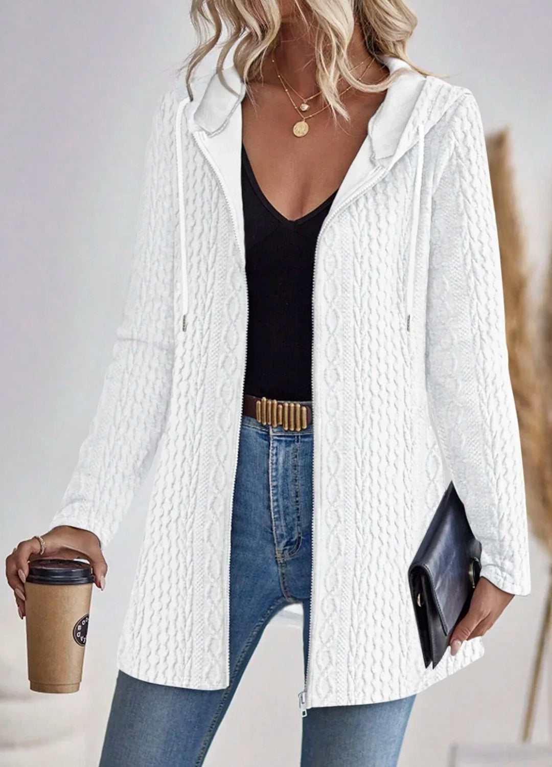 Heritage Knit Hooded Cardigan Coat