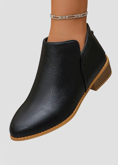 Essential Leather Ankle Boots with Block Heel