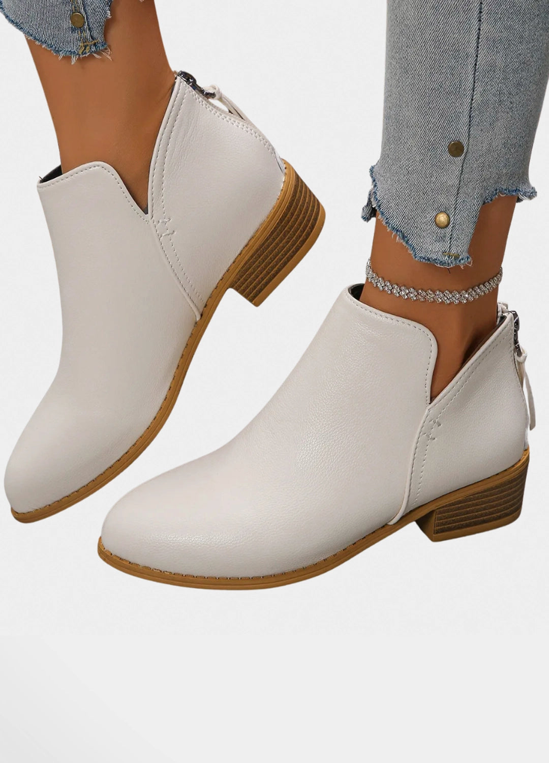 Essential Leather Ankle Boots with Block Heel