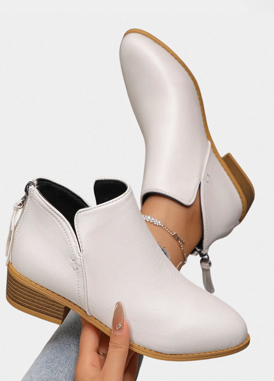 Essential Leather Ankle Boots with Block Heel