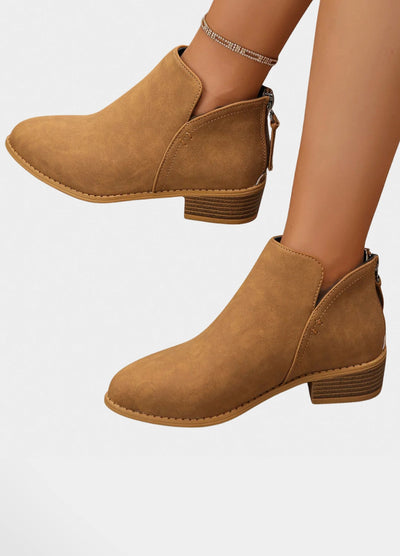 Essential Leather Ankle Boots with Block Heel