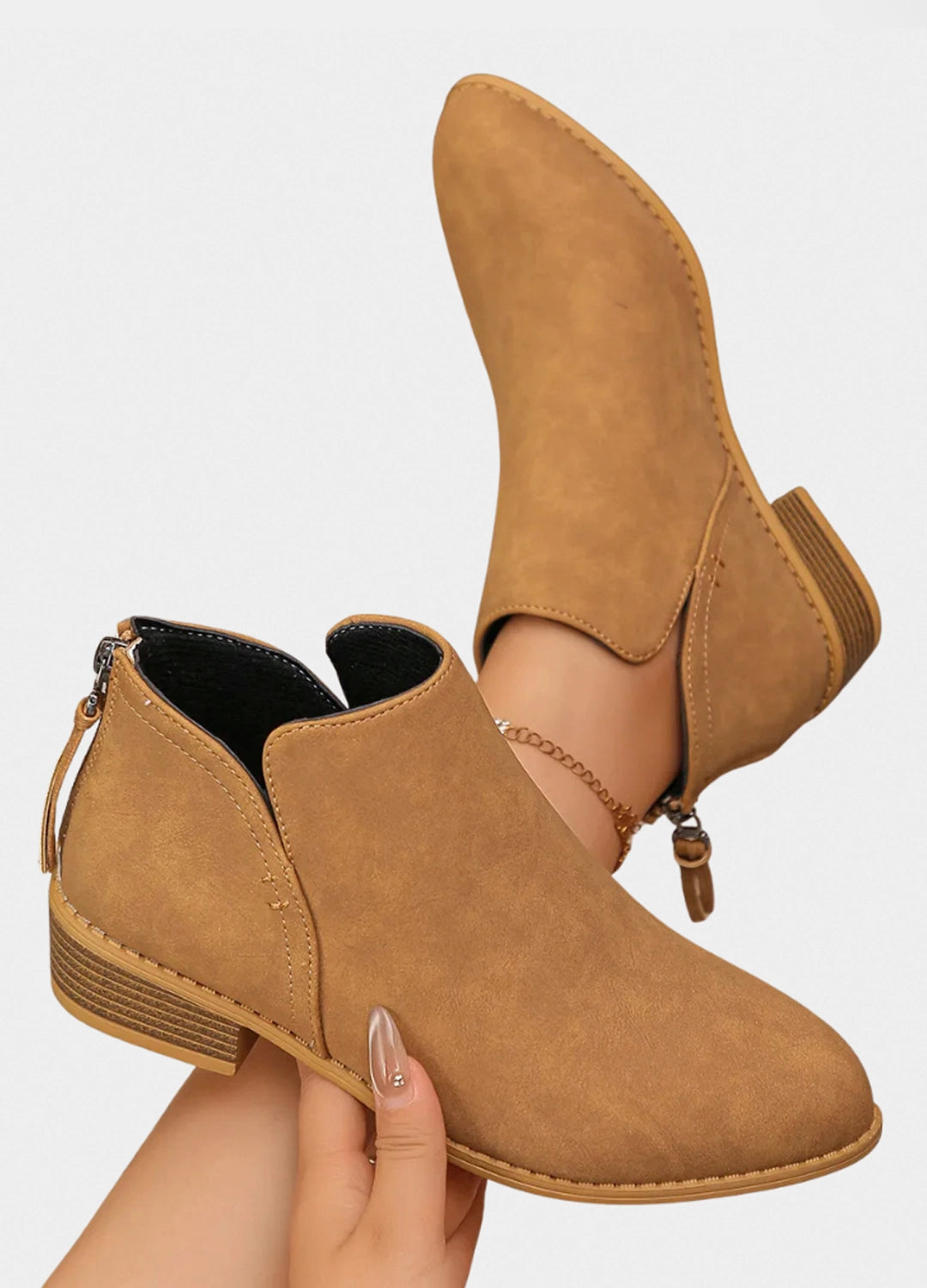 Essential Leather Ankle Boots with Block Heel