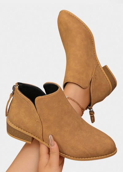 Essential Leather Ankle Boots with Block Heel