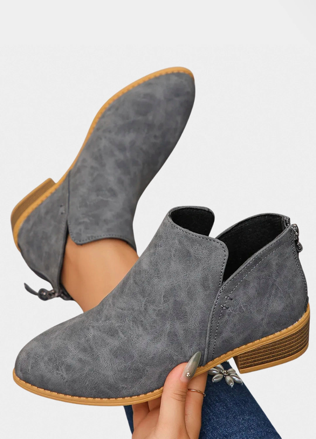 Essential Leather Ankle Boots with Block Heel