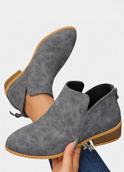 Essential Leather Ankle Boots with Block Heel